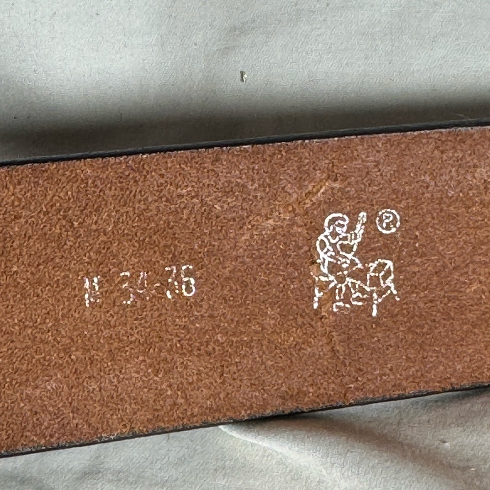 Western Style -Hand Stained Steerhide Leather - Brown Men's Belt - Size 34/36 - Picture 5 of 12